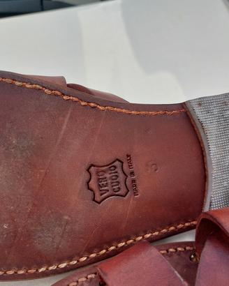 SANDALO CIABATTA UOMO VERO CUOIO