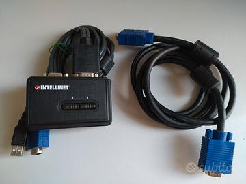 KVM switch INTELLINET 2 porte VGA+USB+audio usato