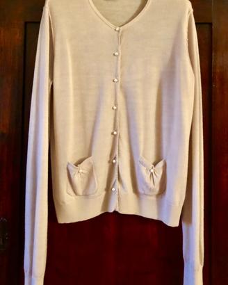 Cardigan 100% Cashmere "I Righi"-Beige M/L Nuova