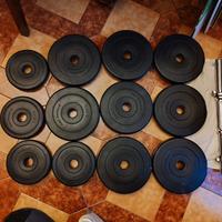 asta per bilancieri e 30 kgs pesi rivestiti 