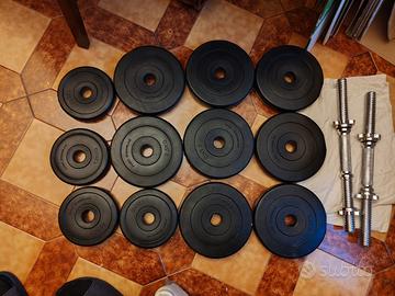 asta per bilancieri e 30 kgs pesi rivestiti 