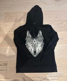 Felpa Marcelo Burlon nera con lupo ORIGINALE