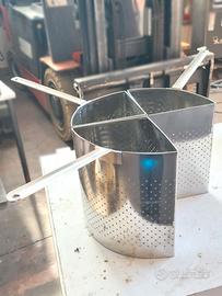 3 cestelli scola pasta inox usati