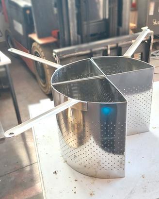 3 cestelli scola pasta inox usati