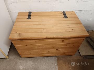 Baule cassapanca  in legno contenitore 