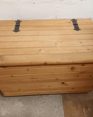 Baule cassapanca  in legno contenitore 