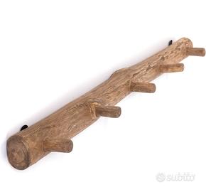 Appendiabiti rustico in Teak 80x6, unico colore