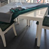 Tavolo cucina bianco - metallo e vetro opaco