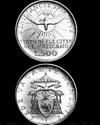 Citta' del Vaticano 500 Lire Sede Vacante 1963 Arg