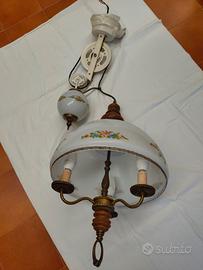 Lampadario carrucole e vetro
