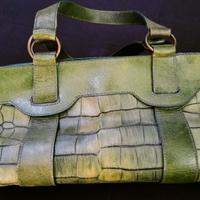 Borsa in vera pelle verde 