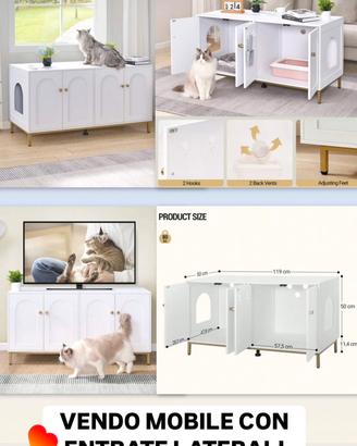 Mobile per lettiere gatti doppio ingresso
