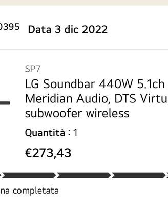 Lg SOUNDBAR 440watt 5.1 con Meridian Audio