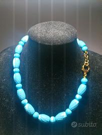 collana  barilotti sfaccettati e sfere 10mm 
