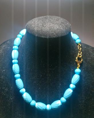 collana  barilotti sfaccettati e sfere 10mm 