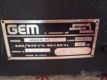 Rara tastiera anni 70 gem joker