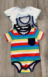 Set 5 body bambino 3-6 mesi maniche corte