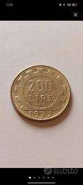 Rara moneta da 200 lire del 1977