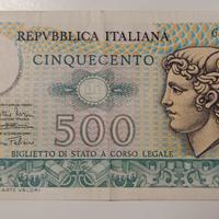 30#. Banconota 500 lire Mercurio.