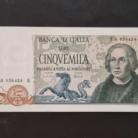 Banconota 5000 lire 1973  - Colombo Caravelle