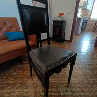 set 6 sedie antiche in legno e pelle primi 900