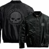 Giubbotto Bomber Nero Harley Davidson Skull Willie