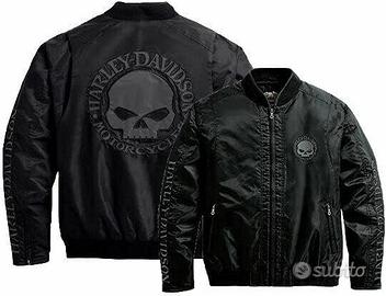 Giubbotto Bomber Nero Harley Davidson Skull Willie