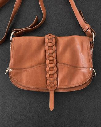 Borsa Sisley donna cognac a tracolla stile boho