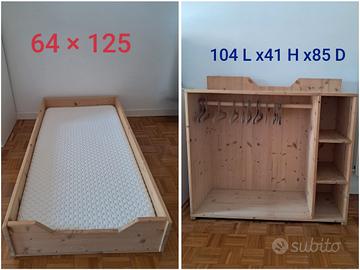 Set letto e armadio montessoriano