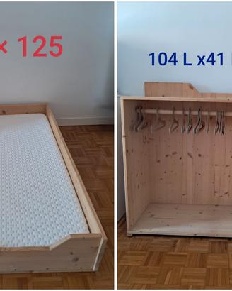 Set letto e armadio montessoriano