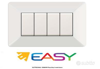 ELETTROCANALI - SE9804WH Placca Easy 4 moduli bian