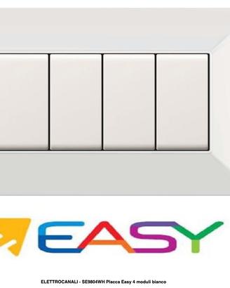 ELETTROCANALI - SE9804WH Placca Easy 4 moduli bian