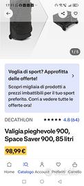 trolley 85lt pieghevole decathlon 