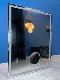 Specchio bagno 80x60 con led e cassa per musica
