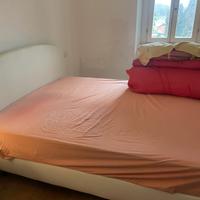 Letto bianco + rete a doghe+ materasso confort