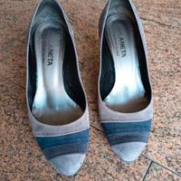 Scarpe donna grigio con tacco 