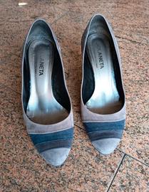 Scarpe donna grigio con tacco 