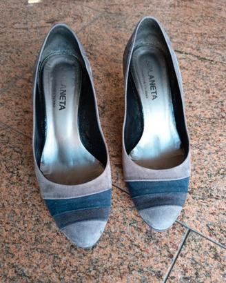 Scarpe donna grigio con tacco 