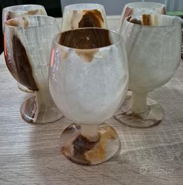 Bicchieri in marmo onice