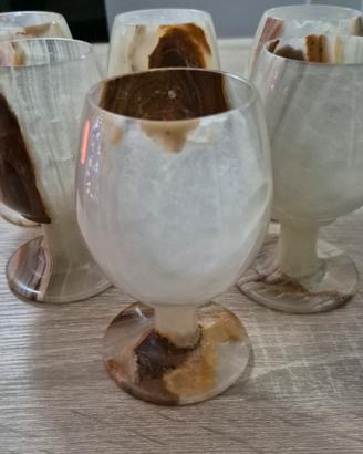 Bicchieri in marmo onice