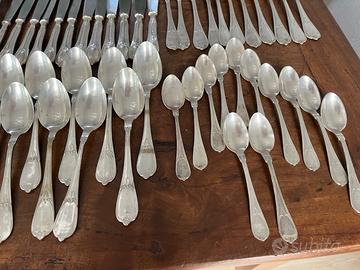 Servizio posate argento 1000 antiche x12 persone
