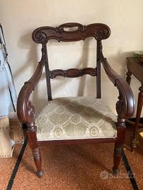 Quattro Poltrone tipo Peter 1830 ebano cubano 