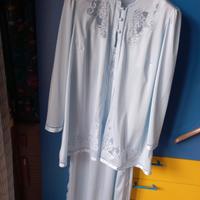 set vestaglia+camicia da notte celeste 