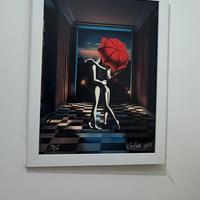 Grafica di Mark Kostabi con cornice