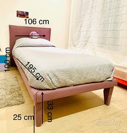 LETTO SINGOLO IN TESSUTO