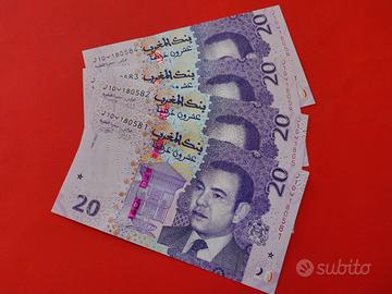Set 4 banconote 20 Dirhams Marocco 2023 Fds