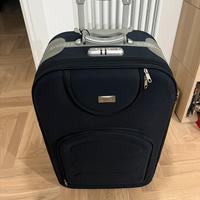 Valigia grande in tessuto blu