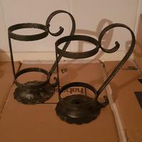 coppia portabottiglia ferro battuto 