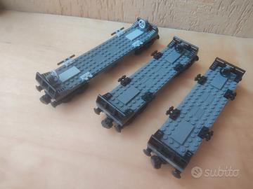 LEGO 3 VAGONI MERCI MOC PEZZI ORIGINALI LEGO