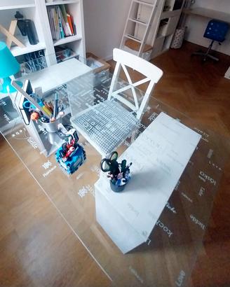 Ikea Glasholm piano vetro temprato + supporti